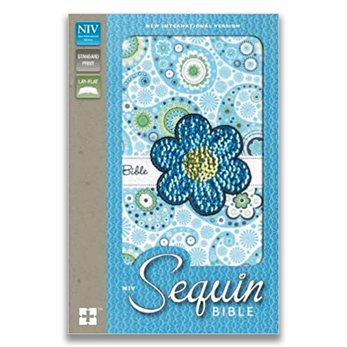 NIV, Sequin Bible, Leathersoft, Blue Paperback