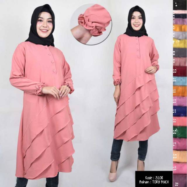 TUNIK BUSUI • TUNIK TORY BUCH KANCING DEPAN • TUNIK TORY BUCH • BAJU TUNIK WANITA • MURAH • 3108