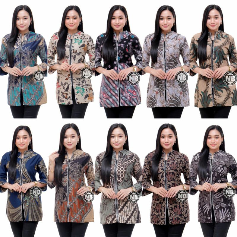 BAJU BATIK WANITA MODERN MONALISA GENES M,L,XL asli PEKALONGAN