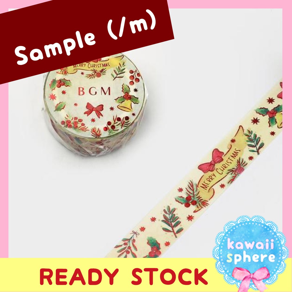 

(Sample per m) BGM Washi Tape | Christmas Bell | Masking Tape Japan