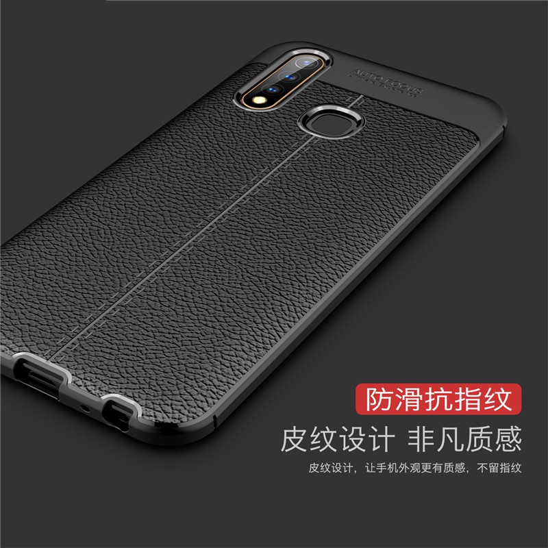 Case Vivo Y12 / Y15 / Y17 / Y19 Ultra Slim Premium Softcase Leather + Tempered Glass Pelindung Layar