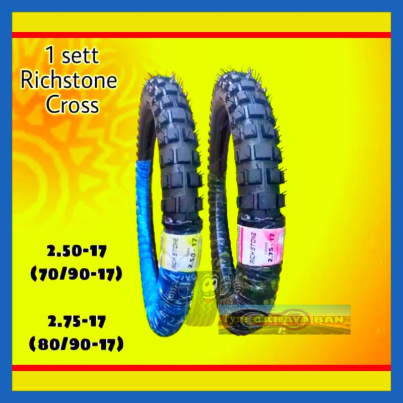 promo sepasang 2 ban motor cros cangkul 250-17 dan 275-17 ban bebek ring 17 ban cangkul cros tril ba