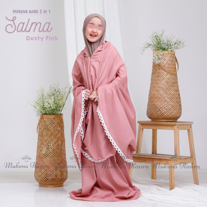 Mukena 2in1 Anak Salma Katun Polos Traveling