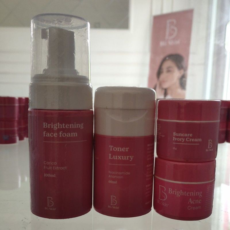 PAKET ACNE SENSITIF/ LUXURY/ BRIGTHENING BEAUTY GLOW SKINCARE ORIGINAL 100% BG SKINCARE-PAKET ACNE IVORY