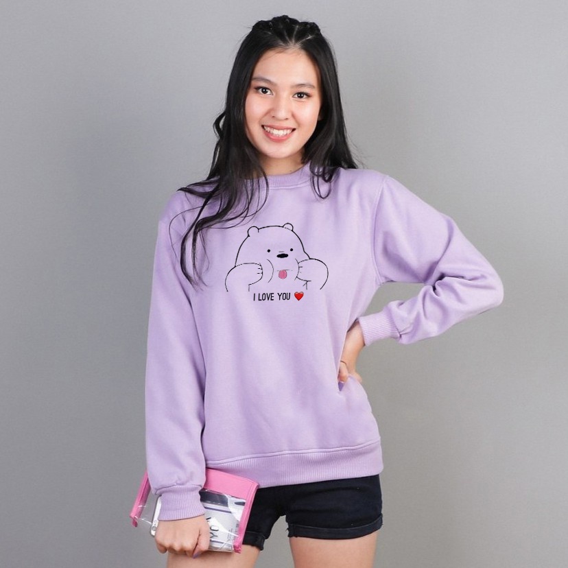 🅳🅵 Sweater Panda Love Pria &amp; Wanita | Sweater Korea Style Fleece Cotton | Dhea Fashion