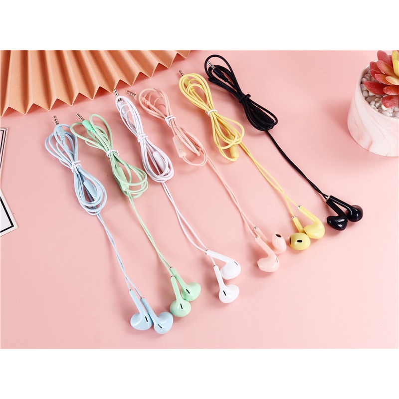 【33LV.ID】New Headset U32 Macaron Extra Bass Stereo Earphones polos terbaru