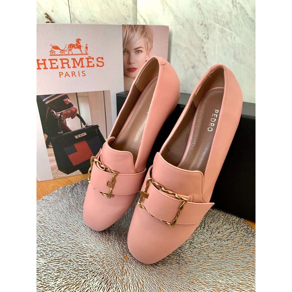 [7.7 Boombastis Sale⚡] - SEPATU WANITA PS061 BUCKLE LEATHER LOAFERS PREMIUM IMPORT