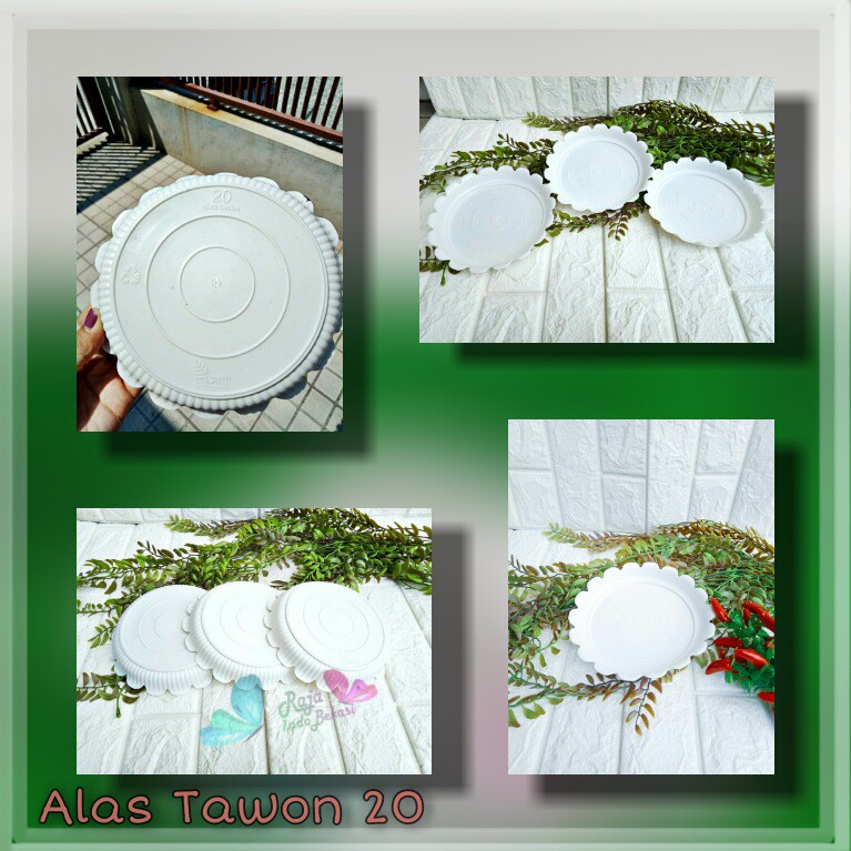 TATAKAN POT GBL20 / TRAY20 / ECO20 TAWON PUTIH 24 21 ALAS POT GENTONG 24 21 20 CM PUTIH PIRUS MURAH