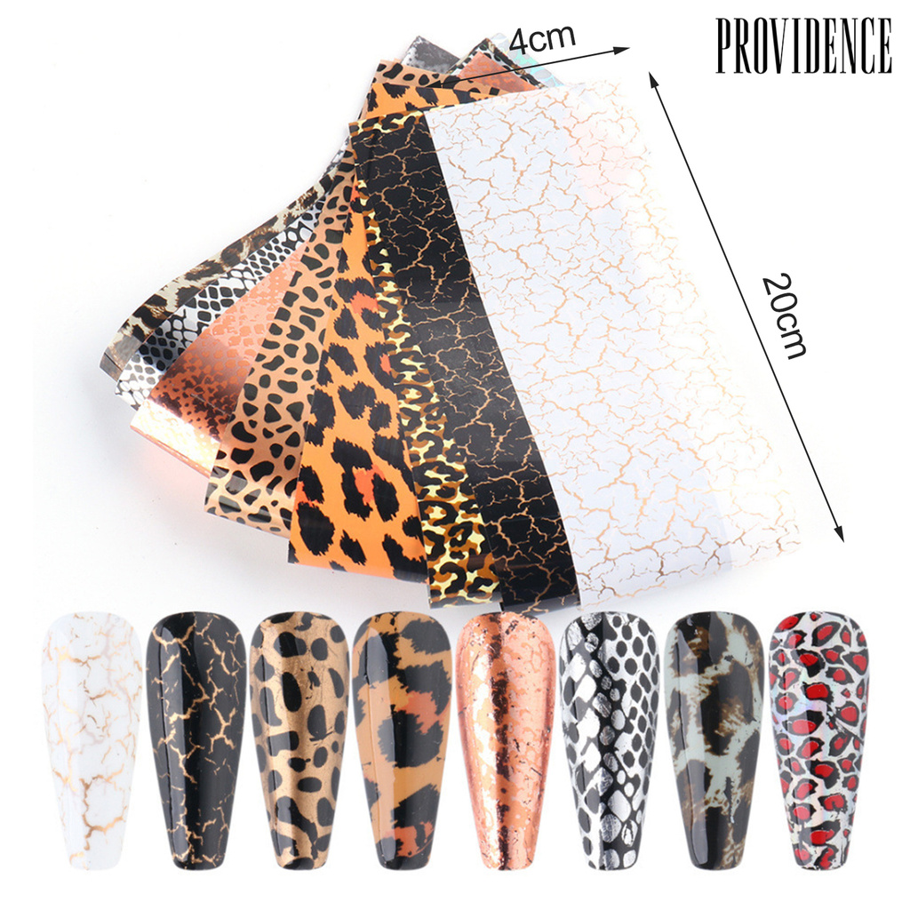 Providence 10pcs / Set Stiker Kuku Motif Kulit Leopard Untuk Dekorasi Nail Art / Manicure