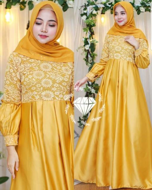 Baju Gamis Muslim Terbaru 2020 Model gamis terbaru 2021 Model Baju Pesta Wanita kekinian Bahan Kekinian Busana gaun remaja XL