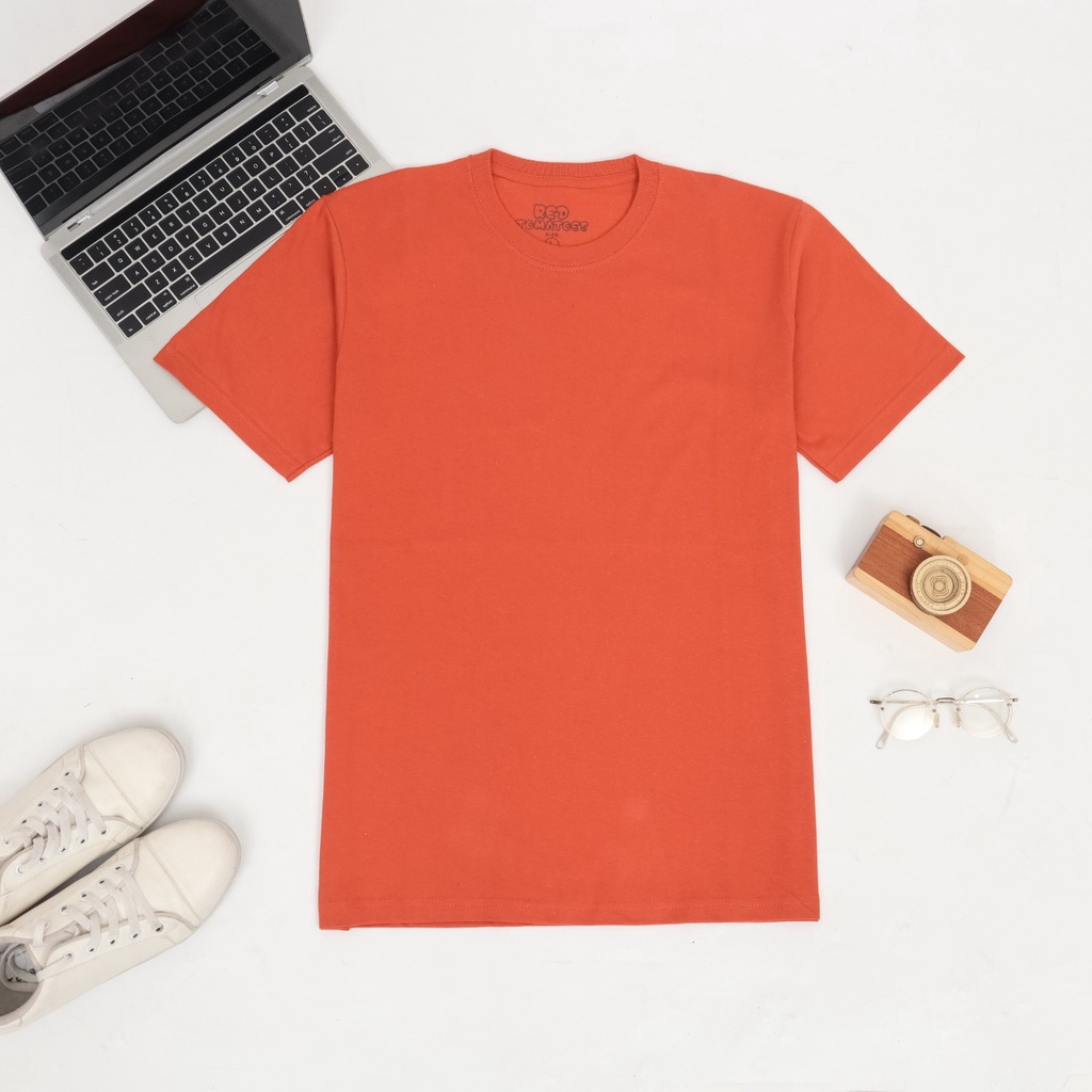 [LANGSUNG DARI PABRIK] Kaos Polos cotton combed 24s / ONECK / unisex / tangan pendek / baju pria-TERAKOTA