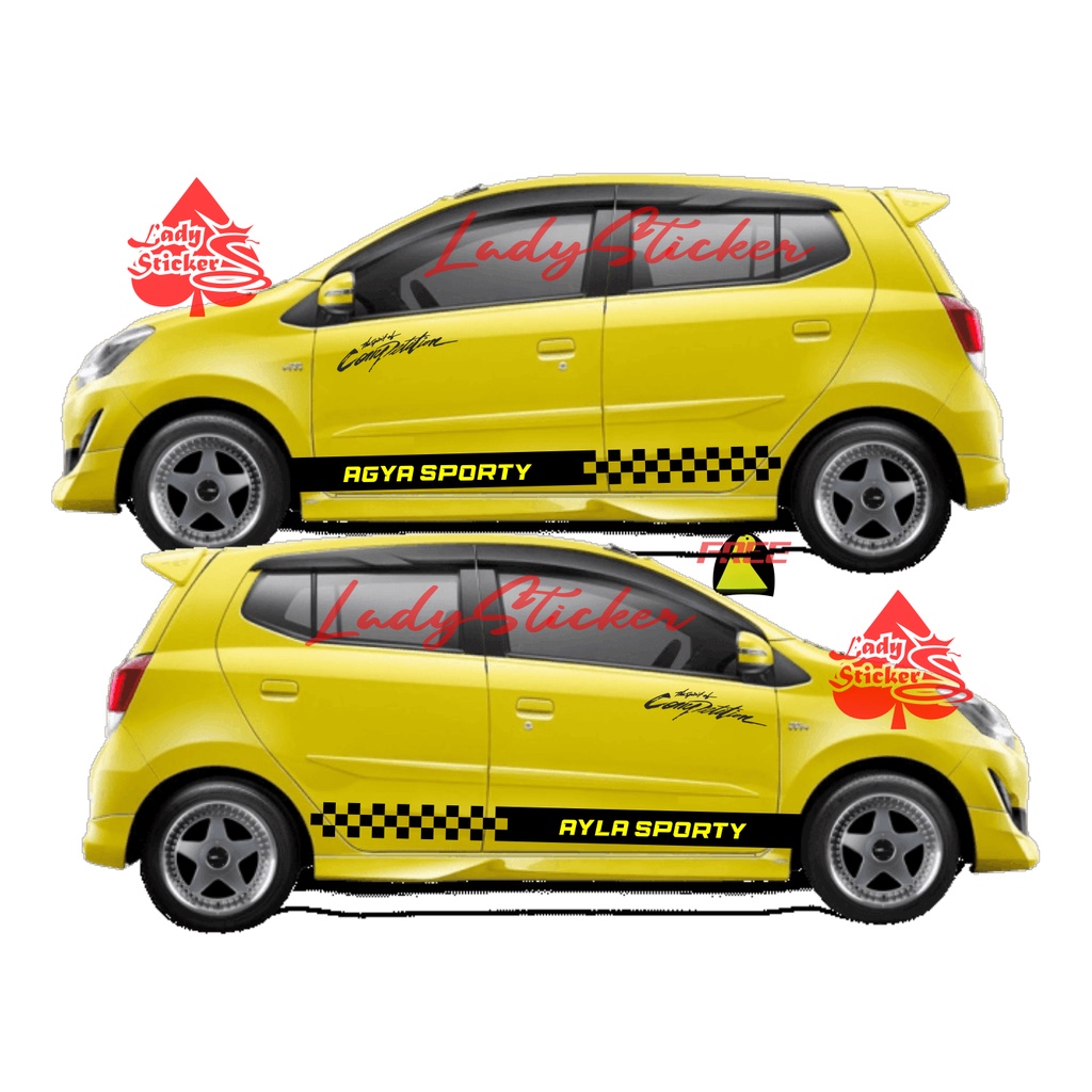 Stiker mobil toyota agya cutting sticker stiker mobil daihatsu ayla toyota agya sporty