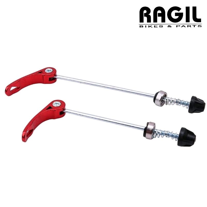 AS QR QUICK RELEASE DEPAN BELAKANG SEPASANG MERAH AS RODA SEPEDA MTB LIPAT SELI MINION FEDERAL