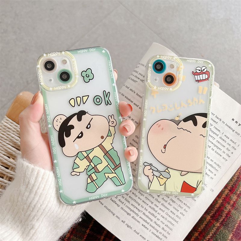 Crayon Shin-chan Cartoon Soft Case Samsung Note 20 Ultra A13 A10S A03 Core M52 A73 S21 S20 FE J5 J7 Prime J4 Plus A32 Redmi Note 10 Pro 10C Poco X3 NFC Pro VIVO V23 Pro OPPO A96 Reno 7Z Cover