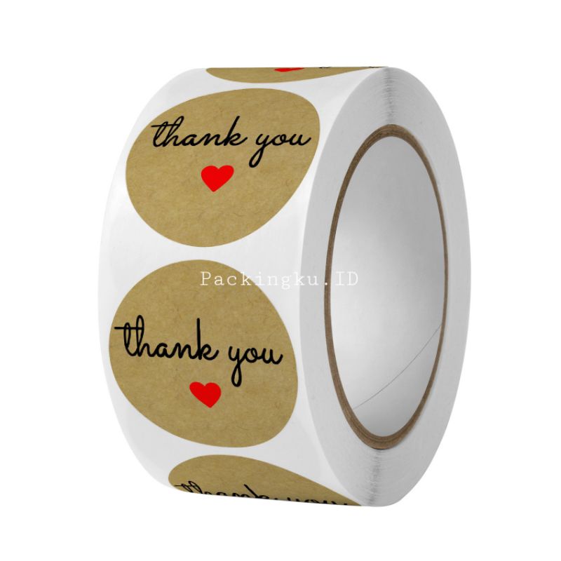 [Kecil 2.5cm] Sticker Label Thank You | Segel Roll 500 pc-tyc-B
