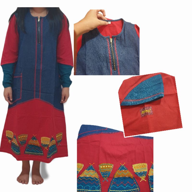 gamis anak set hijab brand dennis ( preloved )