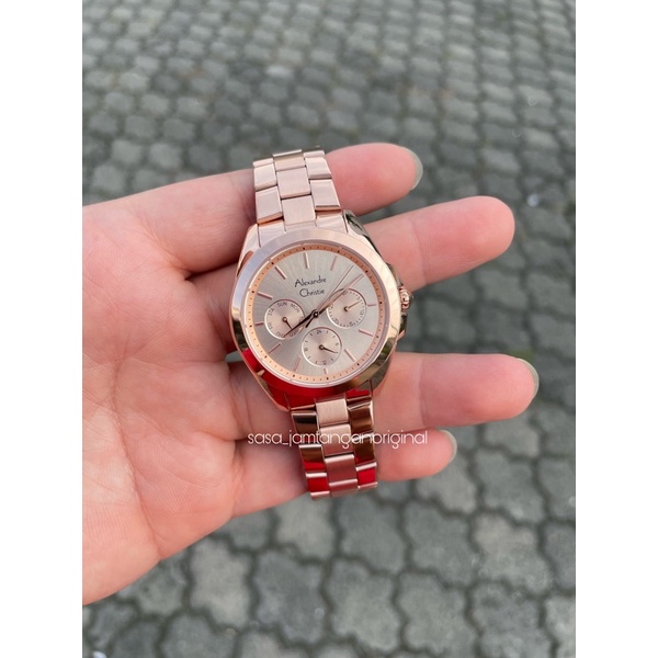 Jam Tangan Alexandre Christie Ac 2977 Original Full Rosegold Wanita