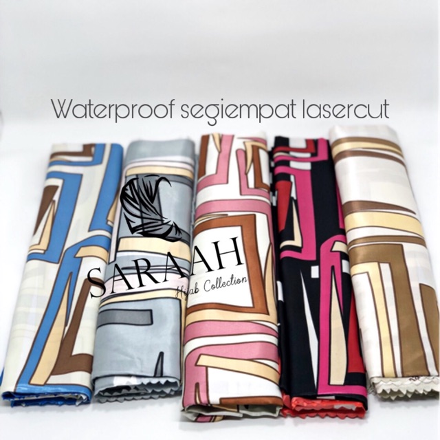 Hijab Waterproof segiempat Lasercut