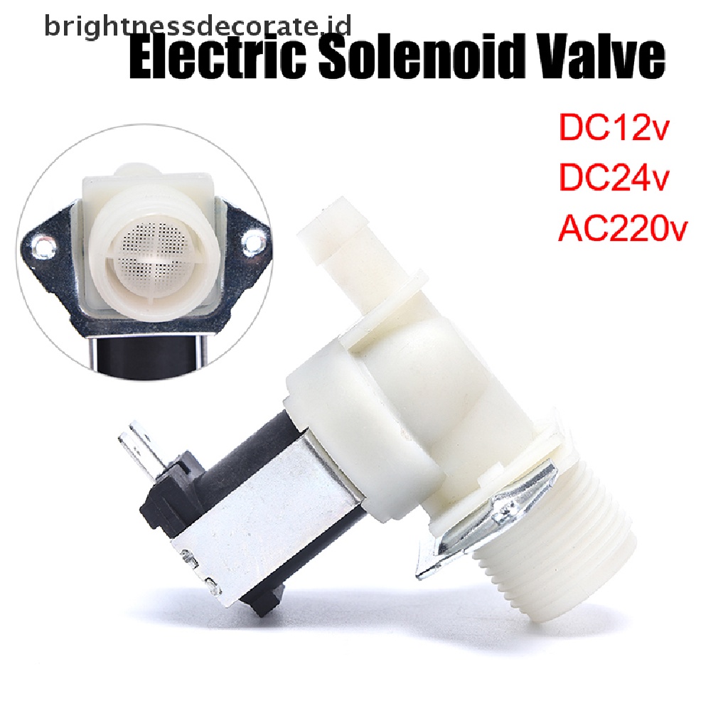 Katup Solenoid Inlet Air Elektrik Dc12V 24v Ac220V Bahan Plastik