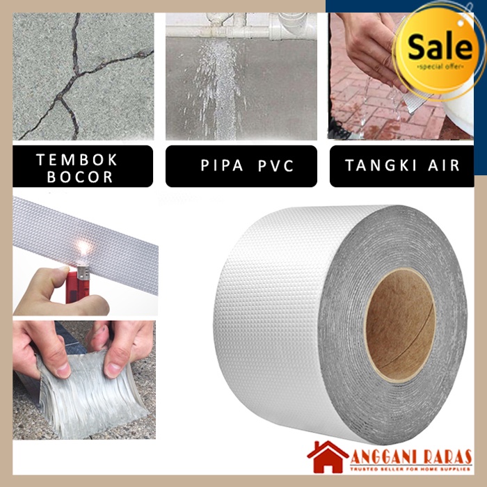 Lakban Anti Bocor Alumunium Foil Tape Lakban Aluminum Anti Air Anti Api Pipa PVC Tembok Keramik Kaca