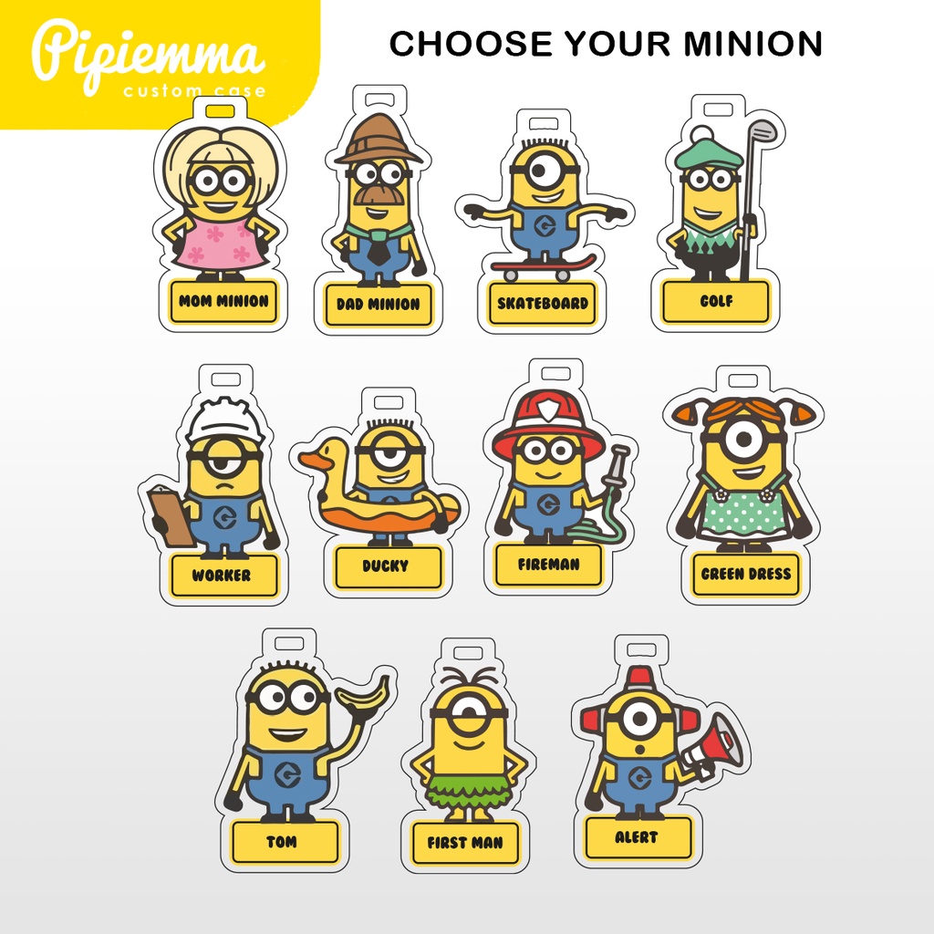 Bagtag Minion Gantungan Tas Anak Custom Lucu