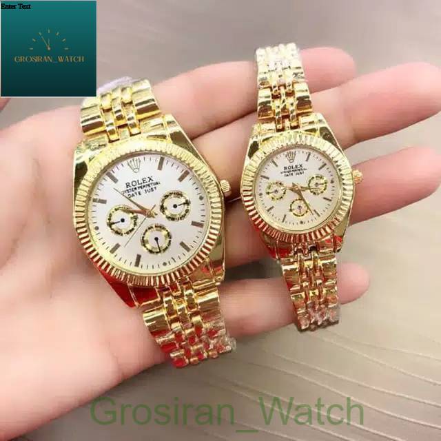 Jam Tangan Pria/Wanita/Couple Rolex Crono Off Case Gold [G_W]