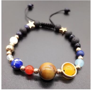 Gelang Tangan Manik-Manik Motif Tata Surya Galaxy Untuk Wanita