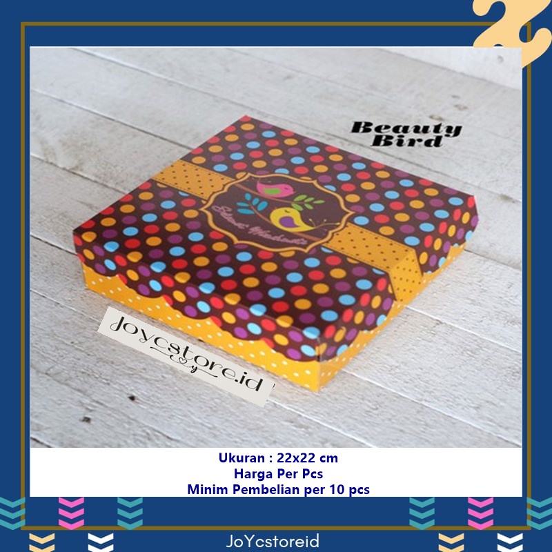 

Dus Nasi R10 Beauty BIRD Kotak Nasi R10B 22x22 Box Nasi/ Box Kue / Box Jajan / Snack Box / Kotak Kue / Kotak Roti / Kotak Jajan / Dus Kue / Dus Jajan / Dus Snack / Kardus /Packaging / Kemasan / Kotak Kemasan / Box Cake / Box Rice / Box Tart