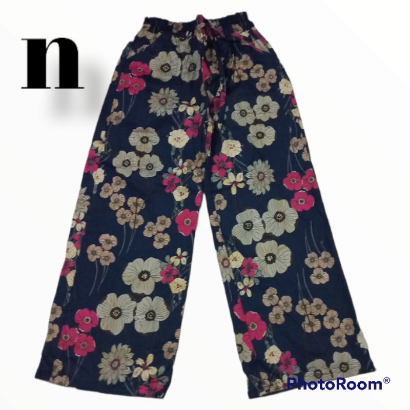 CELANA KULOT PANJANG DEWASA WANITA BAHAN KATUN STREACH MOTIF SANTAI MURAH-n