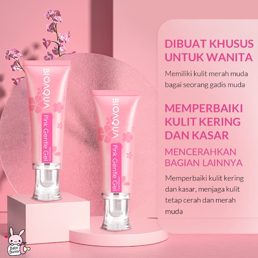 ❤ BELIA ❤ BIOAQUA Nenhong Pink Gentle Gel Cream 30g Warm Gentle Pink Nenhong Lip Serum Pemerah Bibir Serum Bibir Untuk Bibir Hitam | BPOM