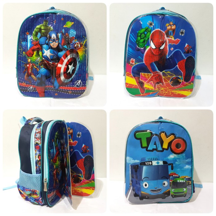Tas Anak Sd Smp Ransel Punggung Sekolah Remaja Abg Koper Set Kope VA984  Tk 3In1 Import Tayo Avenge