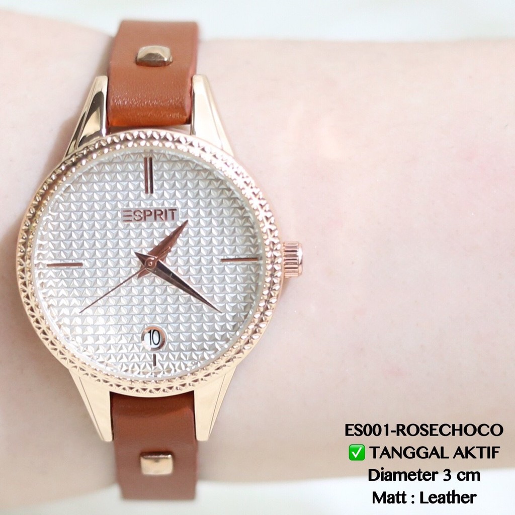 jam tangan  Jam tangan wanita ESPRIT premium tanggal katif tali leather kulit dkny  jam tangan kece