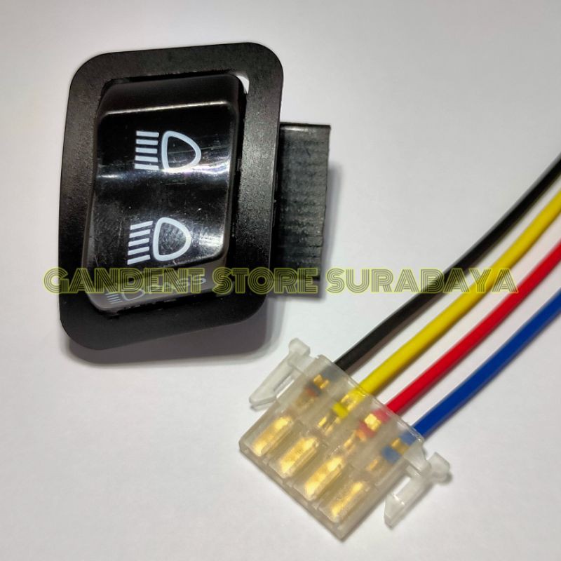 Saklar pass beam tombol dimmer pass honda 4 pin + soket saklar 4 pin