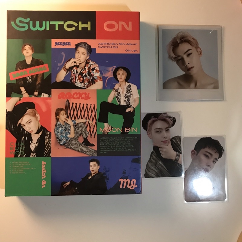 album astro switch on fullset pc eunwoo, mj, pola eunwoo, postcard rocky