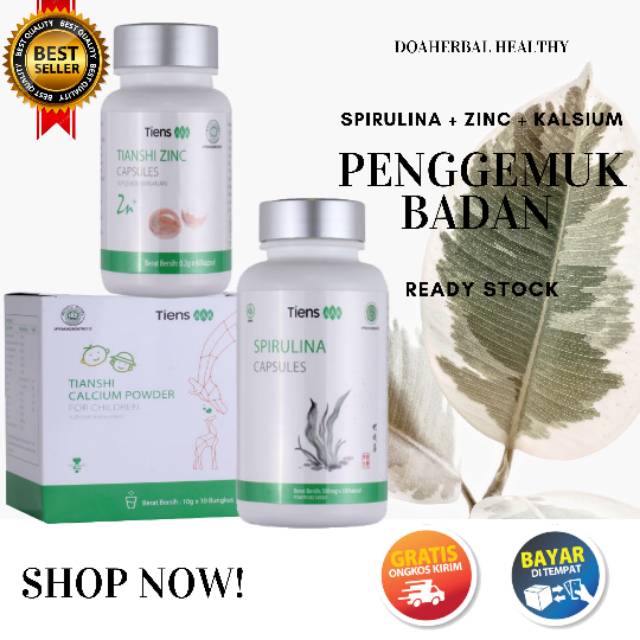 (COD)Tiens / Tienshi PAKET PENGGEMUK BADAN GOLD | Zinc Spirulina Calcium