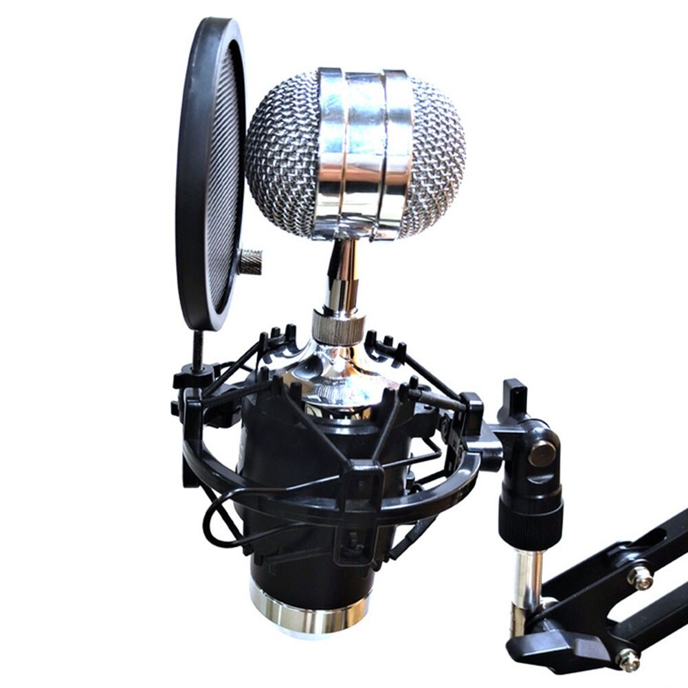 Pop Filter Mikrofon Shield Dual Layer Rotatable 3 Inch - PS-2 - Black