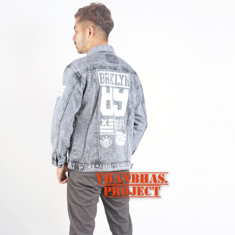(COD) Jaket jeans wosh sablon, jaket denim wosh sablon, jaket jeans sablon, jaket denim sablon, jake
