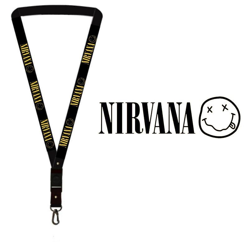 

Lanyard NIRVANA gantungan kunci BAND MUSIK ROCK / tali lanyard gantungan leher id card name tag kartu nama / pods