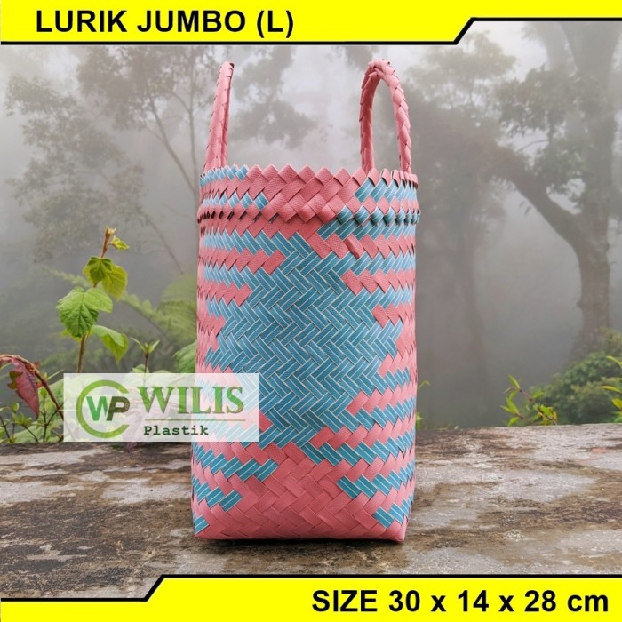 Tas Anyam Plastik Lurik Jumbo Untuk  Hampers Parcel Bingkisan  / Tas Anyaman Plastik Belanja Pasar