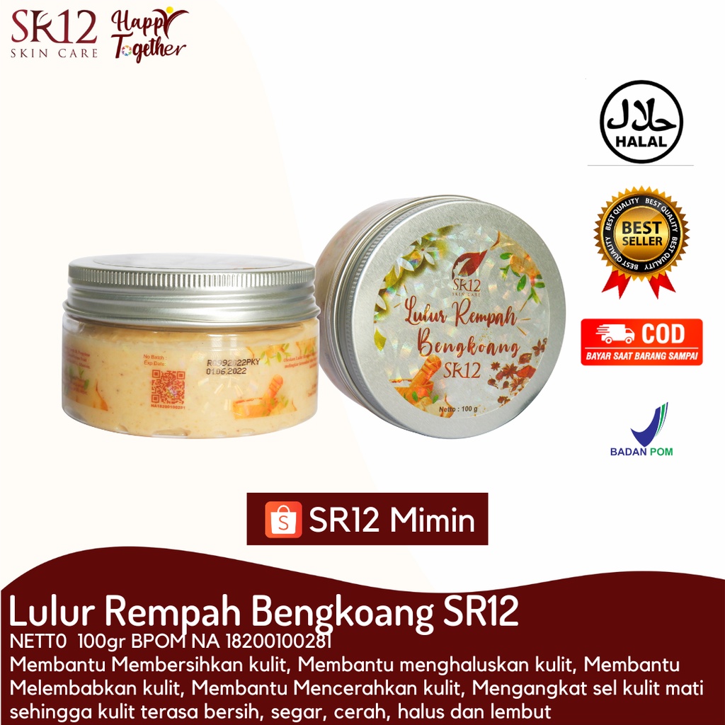 LULUR REMPAH BENGKOANG SR12 - LULUR MANDI PEMUTIH BADAN - MEMUTIHKAN KETIAK - MEMUTIHKAN SELANGKANGA