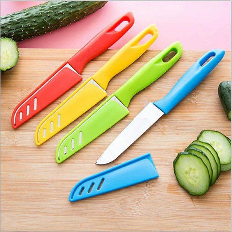 [PD] PISAU DAPUR STAINLESS DENGAN SARUNG PLASTIK / PISAU KUPAS BUAH DAN SAYUR