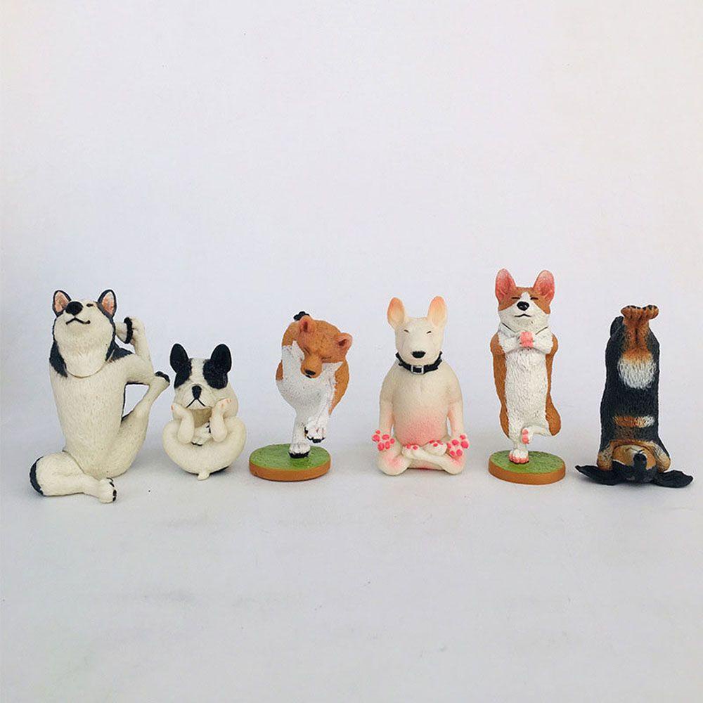 Agustina Dog Action Figure Husky Bulldog Hadiah Shiba Inu Lanskap Mikro Anime Lucu Dekorasi Rumah Patung Kecil Figure Ornamen