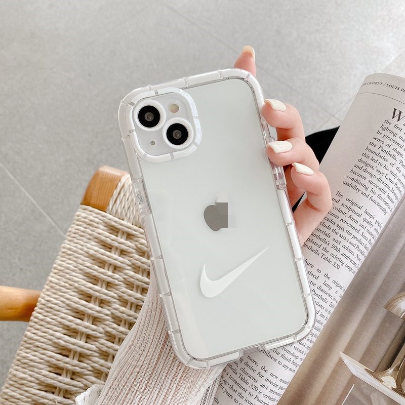 Bersinar Pada Malam Silikon Soft Case iP iPhone 13 Pro Max Black Nike Logo Couples Bumper Bening Sederhana Pink ADIDAS