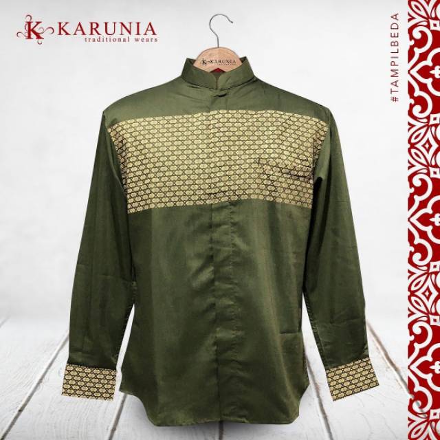 Karunia Batik Baju Koko Hijau