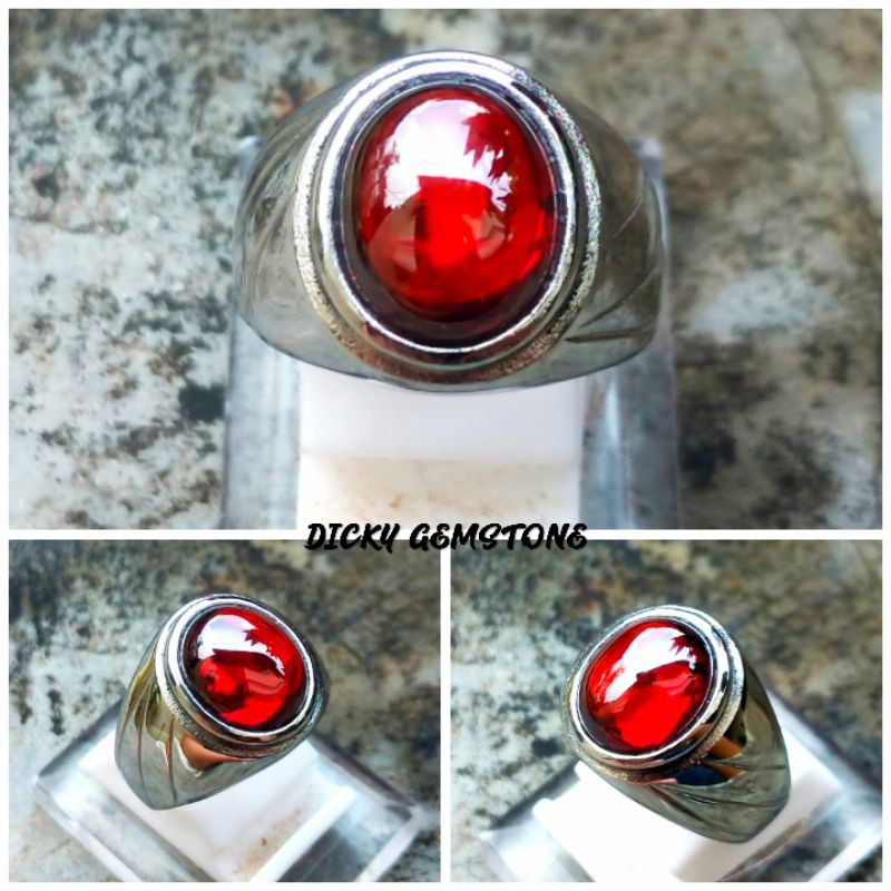 ( BISA COD ) CINCIN BATU AKIK PRIA MERAH SIAM RING TANAM SUPER