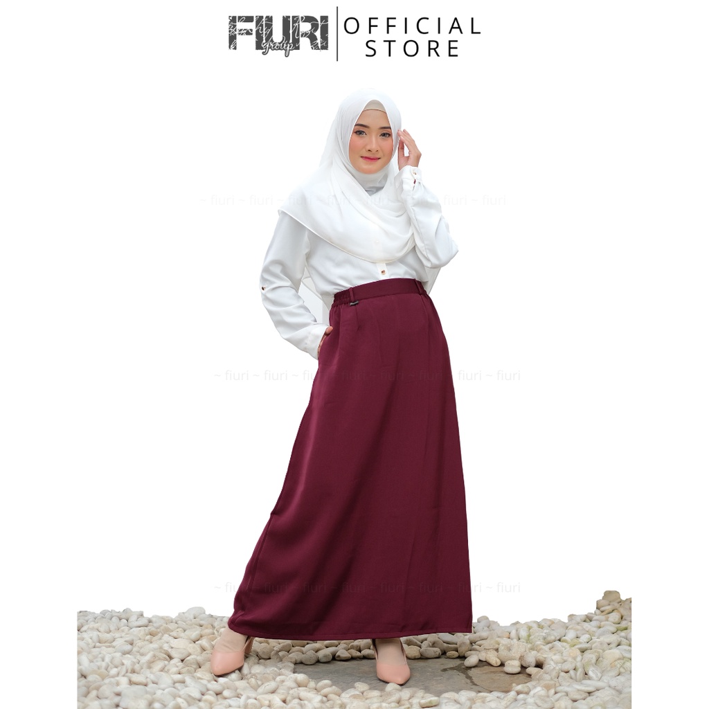 FIURI - Rok Kain Hitam Panjang Model A - Rok Kain Model A - A-Line Skrit - Rok Kerja Pelatihan Ospek Perawat Maba Mahasiswa Baru Muslimah Syari Murah Promo Diskon - Rok Dinas - Rok Putih Cokelat Coklat Abu Abu Hitam Besar Jumbo Big Size - Fashion Wanita