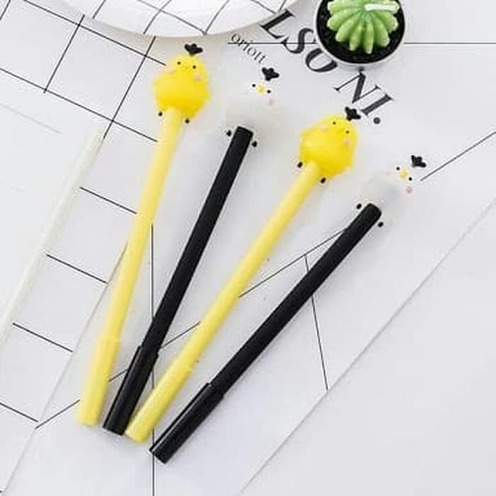 

Pulpen Animal/ Gel Pen yellow White Chick souvenir unik pena Ayam lucu/ Bolpen Gel kawai