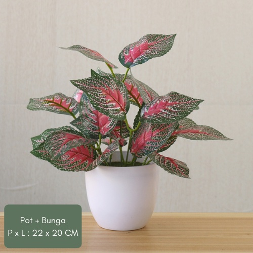 Swopply PT37 Pot Tanaman Hias Bunga Hias Plastik Ornamen Pot Bongsai Artificial Flower Decoration