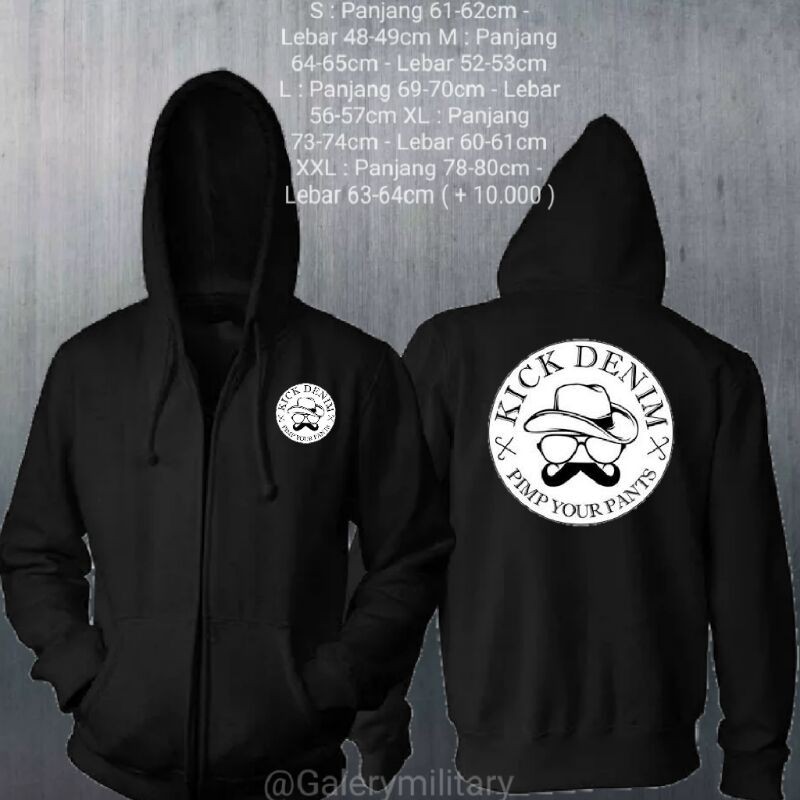 Jaket hoodie zipper KICK DENIM