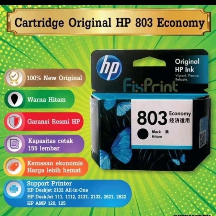 Ds201Vffv58 Tinta Hp803 Black Colour Hp Deskjet 803 Cartridge Printer 2622 Hp2622 - Hitam Fd201Fd